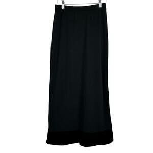 Vintage Y2K Skirt Merona Women Small Black Velvet Hem Maxi Goth Indie Grunge